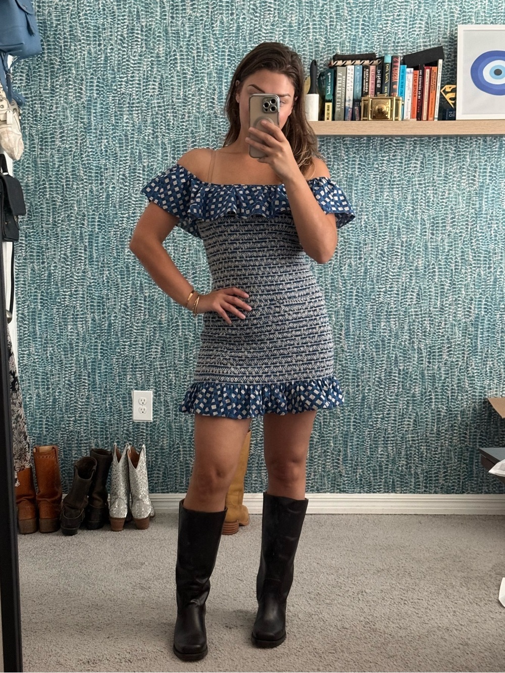 Corey Lynn Calter Anthropologie‎ Off-The-Shoulder Smocked Dress